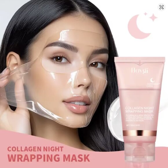 Collagen Overnight Wrapping Peel Off Facial Mask Set Korean Collagen Night Wrap - Picture 1 of 7